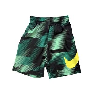 Nike Shorts Youth Medium‎ Green Black Dri-Fit Athletic Training Running Colorful